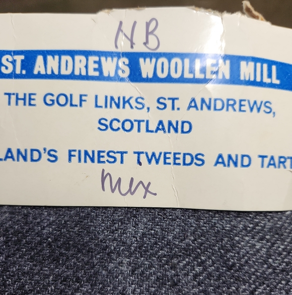 Vintage Scottish Tweed 1 Yard St Andrews Woollen Mill Charcoal Wool Fabric - Picture 6 of 8